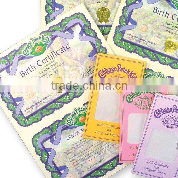 baby birth souvenirs printing paper certificate