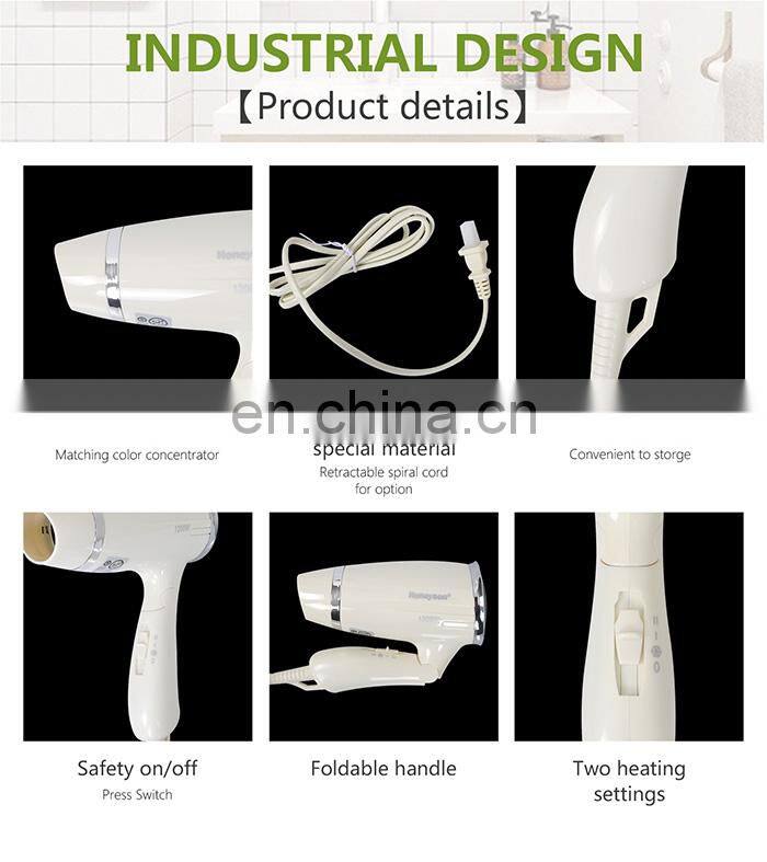 Honeyson oem cheap hotel guest room low watt hair dryer