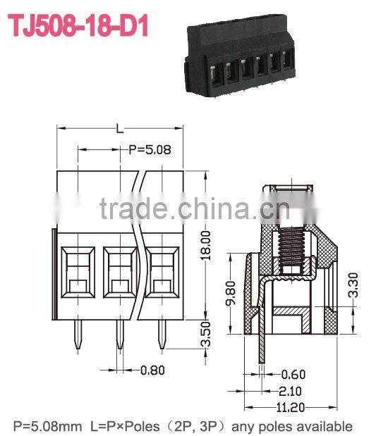 Connecting Wire Brass PCB Mounted Terminal Block Made in China