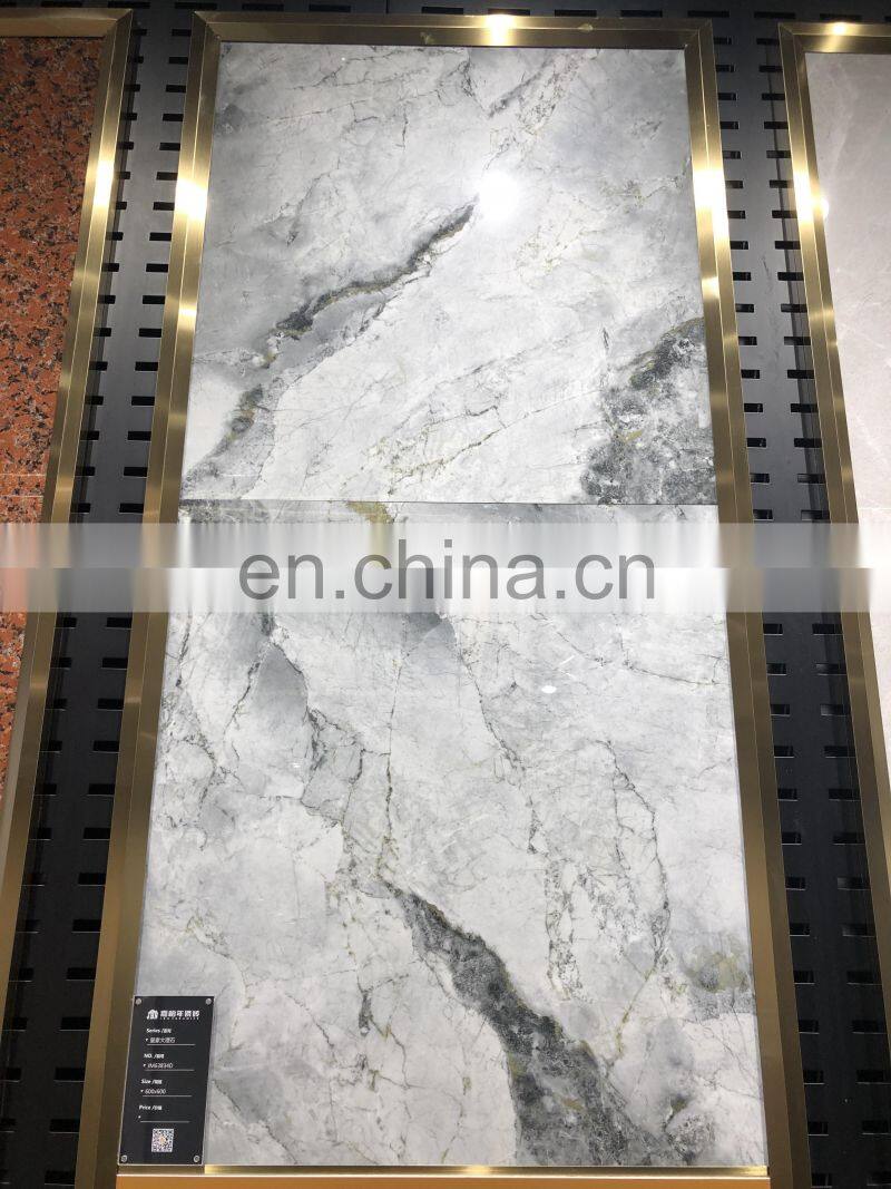 Foshan 600x600 building materials white carrara kajaria tiles price list glazed marble porcelain tile for floorJM63834D
