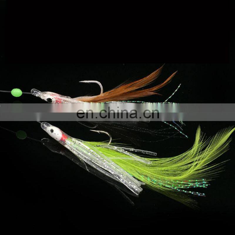 Amaozn Size 1/0 Sea Fishing Flasher Bait With Barrel Swivel For Herring Chicken Feathers Soft Squid Sabiki Rigs