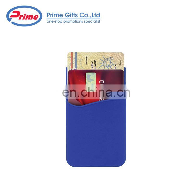 Logo Printing Silicone Phone Case Wallet Card Holder with Double Pockets