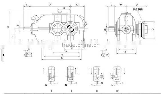 Huayun manufacture spur bevel gear speed reducer reduction gearbox