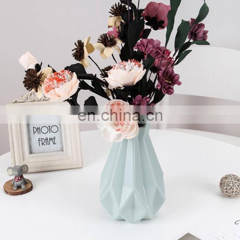 Plastic Flower Vase Decoration Home White Imitation Ceramic Flower Pot Nordic Decoration Vases for Flowers