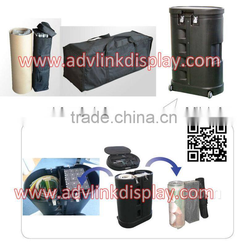 3x3 Curved Pop Up Fair Backdrop Pop Up Case to Podium