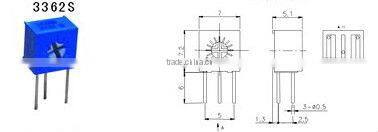 miniature potentiometer 10 turns Trimming Potentiometer 3362S