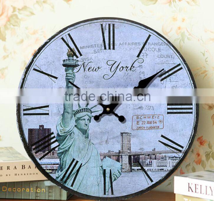 New Products Wholesale Cheap Handmade Antique Wooden Clock Wall Clock