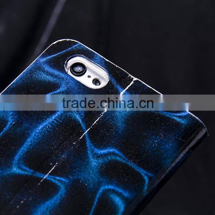 3D pattern wallet case style PU leather smartphone case for iphone 6