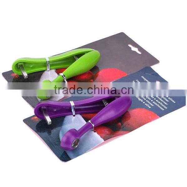 2015 Innovative kitchen tools olive & cherry pitter plastic mini cherry pitter easy cherry stoner remover