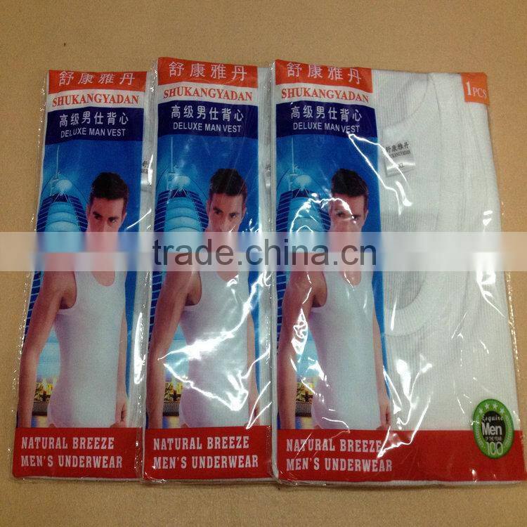 0.74USD Stock Cheappest Rib Cotton Wholesale Men Tank Top Singlet/ Men Tops ( kcbx003 )