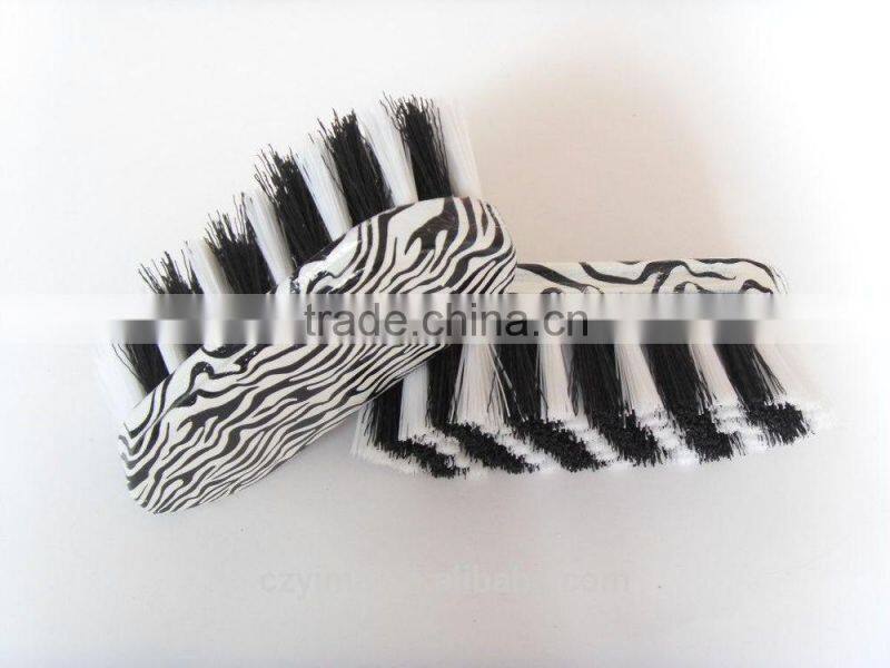 zebra pattern horse dandy brush with white & black bristle