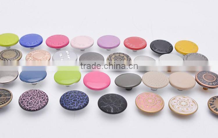 Antique Brass Fasterners Round Stock Metal Custom Snap Button