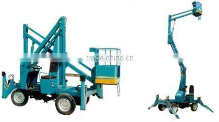 Hydraulic crank arm lift table for 360 degrees of rotation