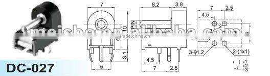 CE male 3.5mm diameter earphone jack in common use