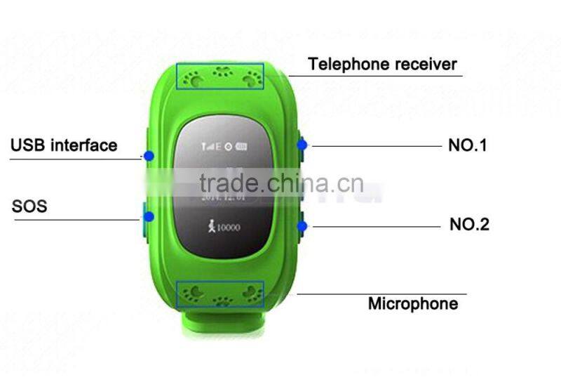 Silicone SOS Phone Emergency GPS Tracker Kid Phone Wrist Watch With SIM Card Slot Phone Call For Children Old People