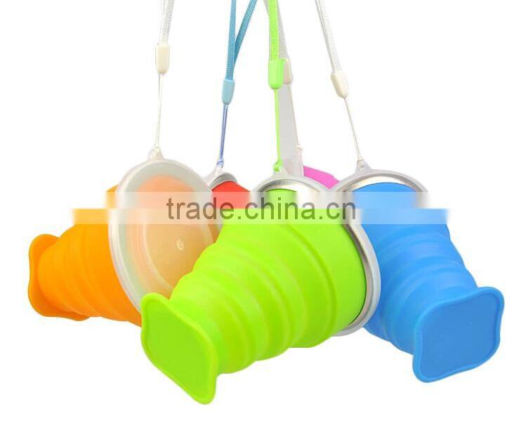 2015 silicone foldable water bottle manufacturing cup