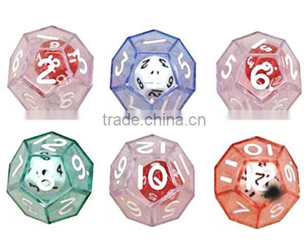 high quality colored cusom 12 sided dice with number embossed