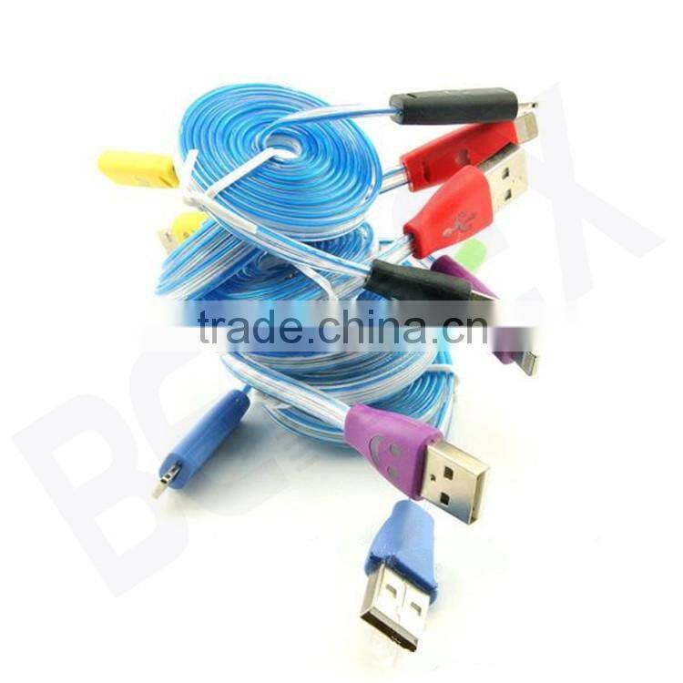 Android Universal Smile Flat Noodle Micro USB Dc Charging Cable