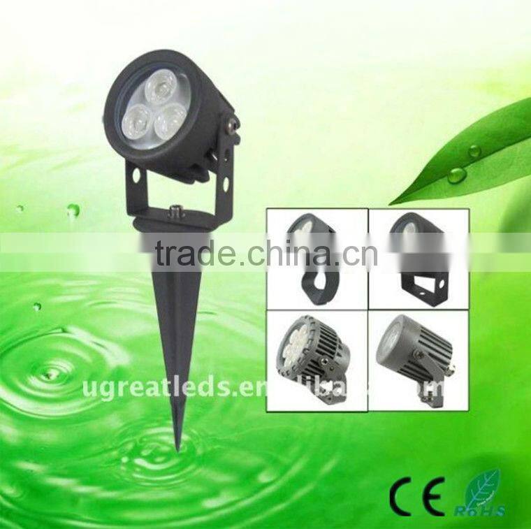 Outdoor waterproof IP65 high lumen and high quality CE RoHs 3*1w led garden light