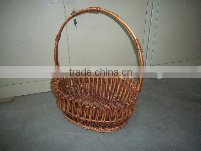 2013 new product oval brown willow basket with handle