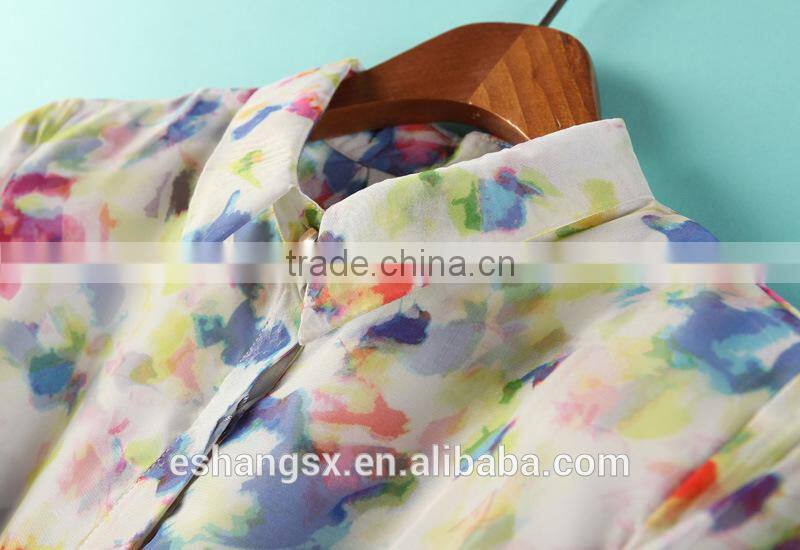 2014 new style printed floral chiffon dresses