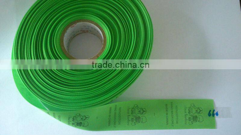 Printed garment wash care labels for t-shirts/swimwear