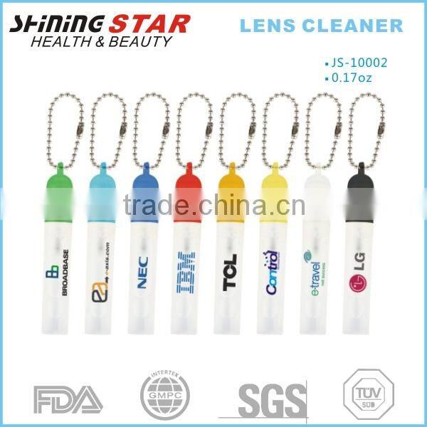 JS-10006 2015 plastic bottle LED lens cleaner spray 30ml with wipes