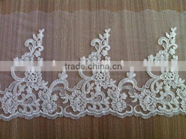 2015 New design embroidery mesh lace cord