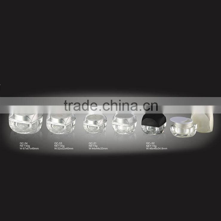 Empty Cosmetic Acrylic Transparent Square Cream Jar Skin Care Packaging Acryl Series 40g