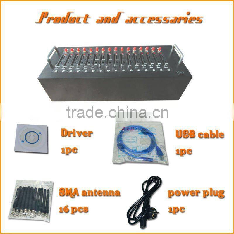 Rs232/USB gsm bulk sms modem 16 port with wavecom Q2406 newest module,mini gps gsm module
