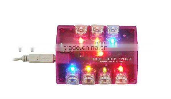 2012 Christmas gift-transparent hub with 7 port