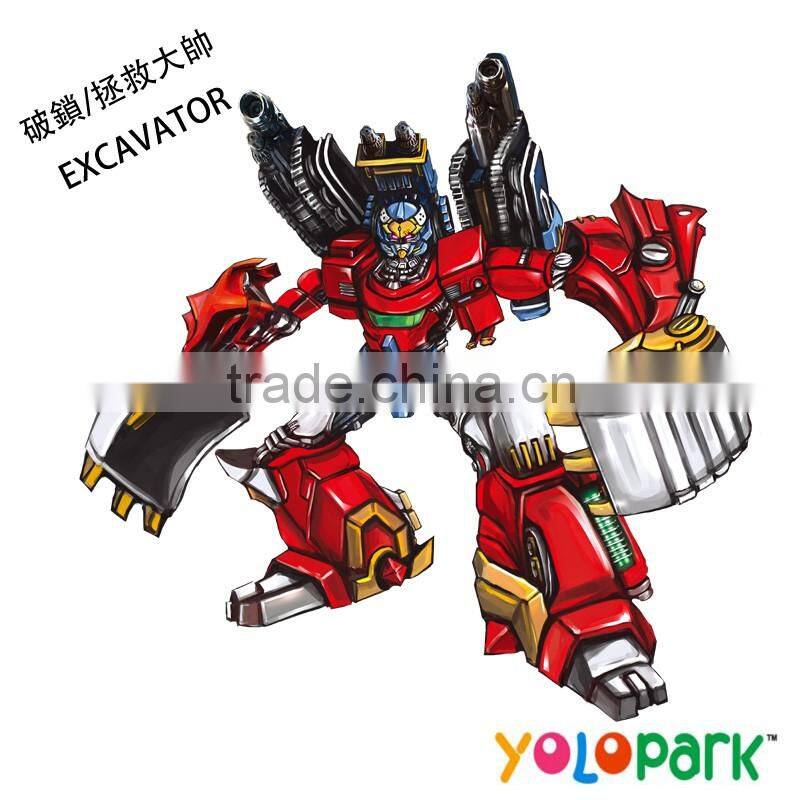 Metal Five In One Deformation Robot Excavator