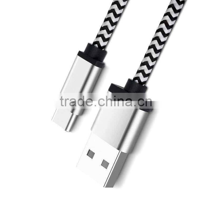 Multiple color Nylon Braid USB 3.1Type C cable to USB AM3.0 cable for Macbook, Chromebook Pixel Nokia N1, LG G5