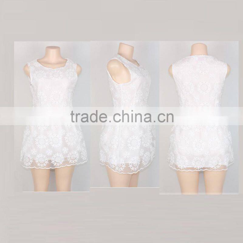 New Fashion Sleeveless Women Fashion Lace Dress Girls' Dress