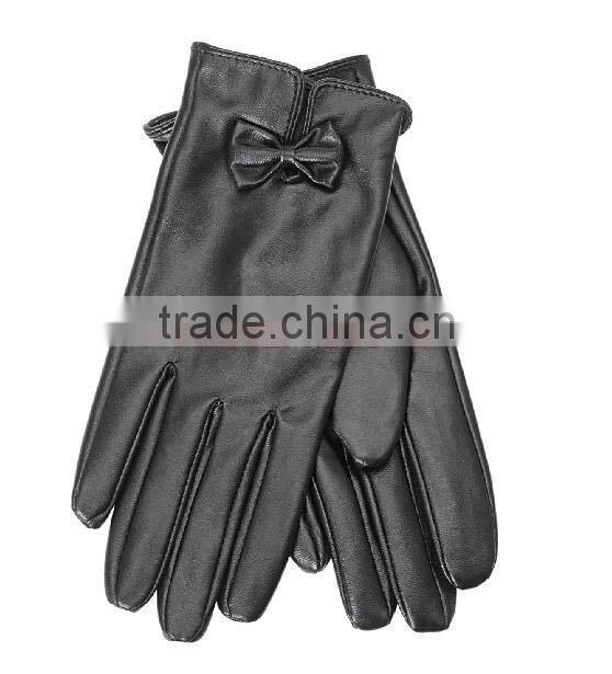 HS122 lady fashion bow gloves leather gloves