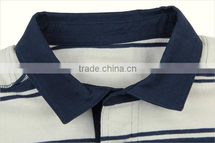 2016 OEM wholesale china men's fashion color stripe for softextile polo shirt