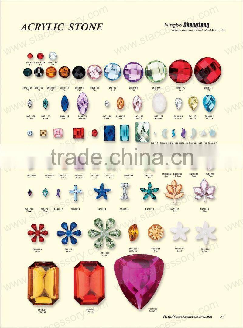 Acrylic stone with metal claw button for jewelry and clothing