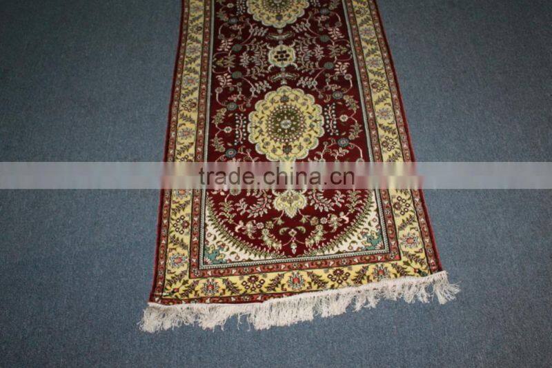 persian design red runner made in china, handmade silk carpet factory in guangzhou china