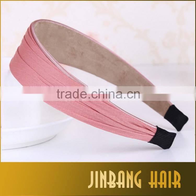 2016 New Premium Colorful Satin Ribbon Headbands Metal headbands for girls