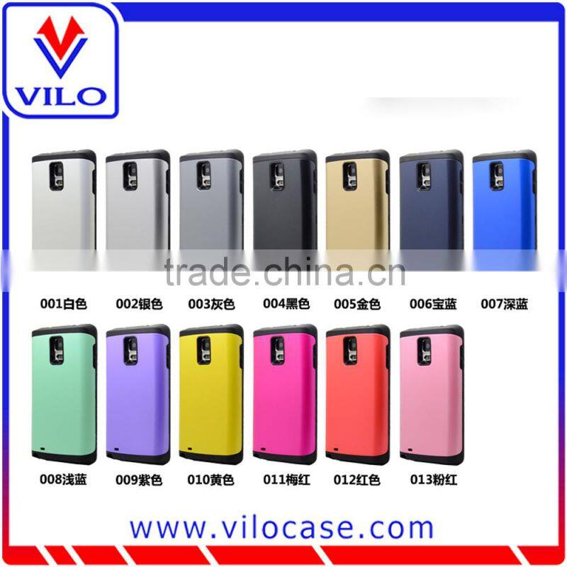 Combo materails card hold touch armor hybrid case for samsung note 4 with mirror