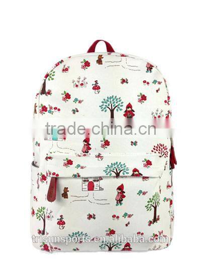 600d school make polyester backpack with cartoon character cute print bag