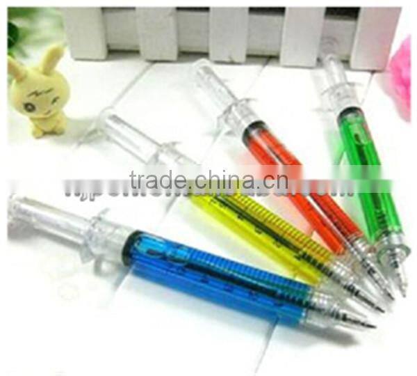 Colorful Syringe Plastic Ballpoint Pen, Gift Pen Plastic Syringe Shape Pens For Kids