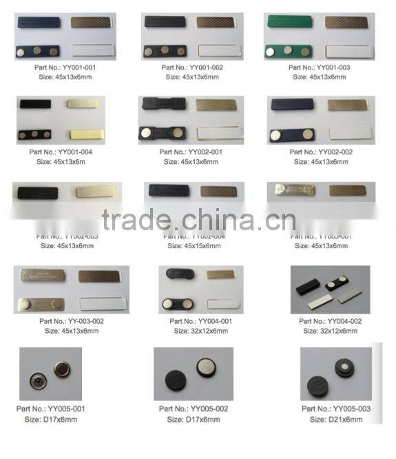 Plastic magnetic name tag holder