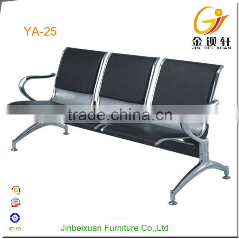 Stainless steel bule color public salon waiting area chairs