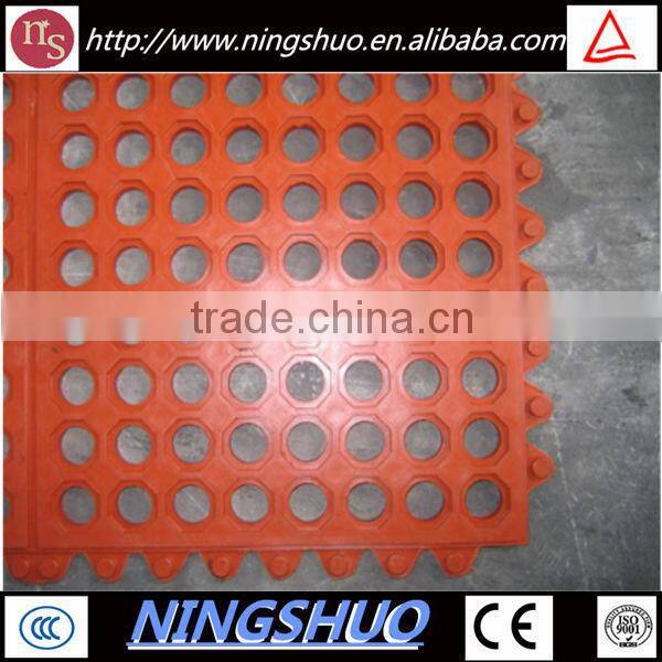 China supplier of anti slip industrial rubber floor mat with interlocking edge