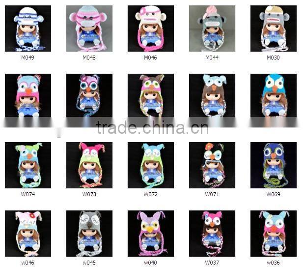 knitted newborn baby monkey earflap hat crochet baby beanie pattern animal hat