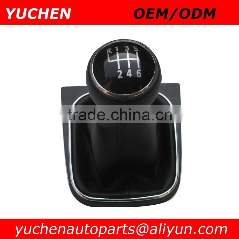YUCHEN Car Shift Gear Knob Gaitor Frame Covered Red/Pink/Blue Leather For VW Golf V 5 Golf VI 6 1K0 711 113