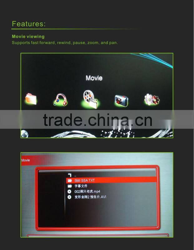 Full hdd media player 1080p 3D bule-ray streaming media player VGA &HDMI &AV port & H.264