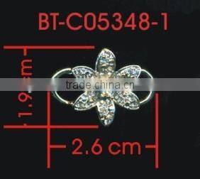 1.5MM 3MM Clear Cystal Rhinestone Flower Connector Rhodium Metal Belt Buckles