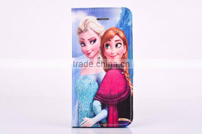 For iPhone 5/5s Frozen Flip Elsa Wallet Case With High Definiton Color Printing